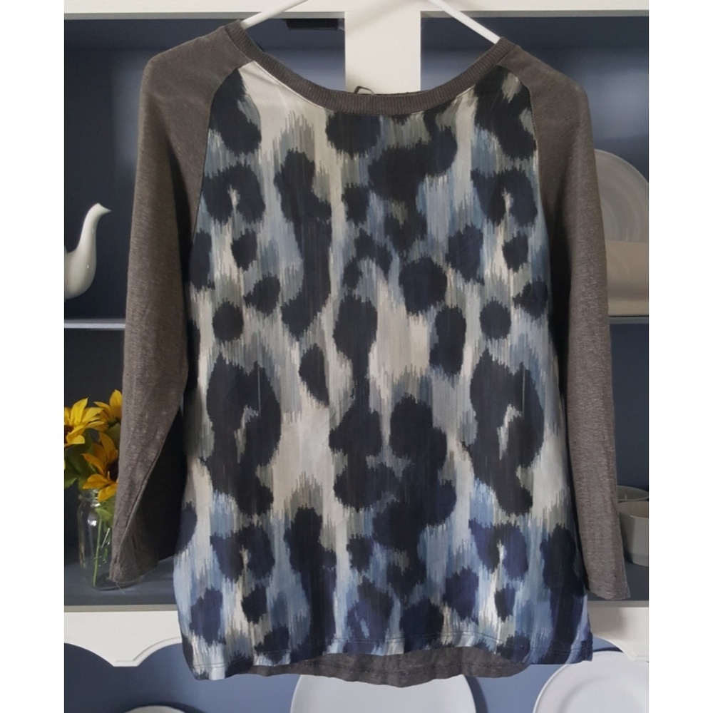 Zara Sheer Cheetah Print 3/4th sleeve Top